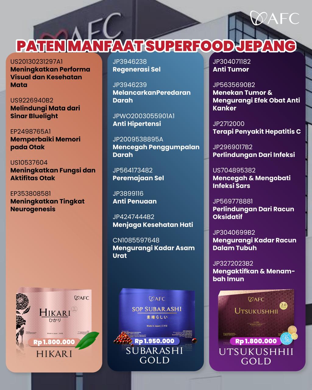 Paten manfaat superfood jepang